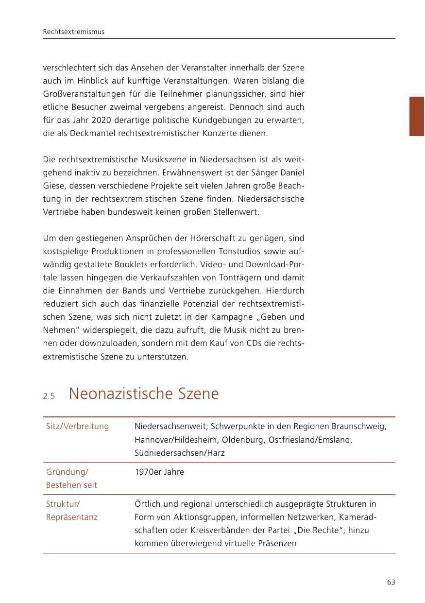 Seite 65 des Verfassungsschutzbericht 2019 Niedersachsen