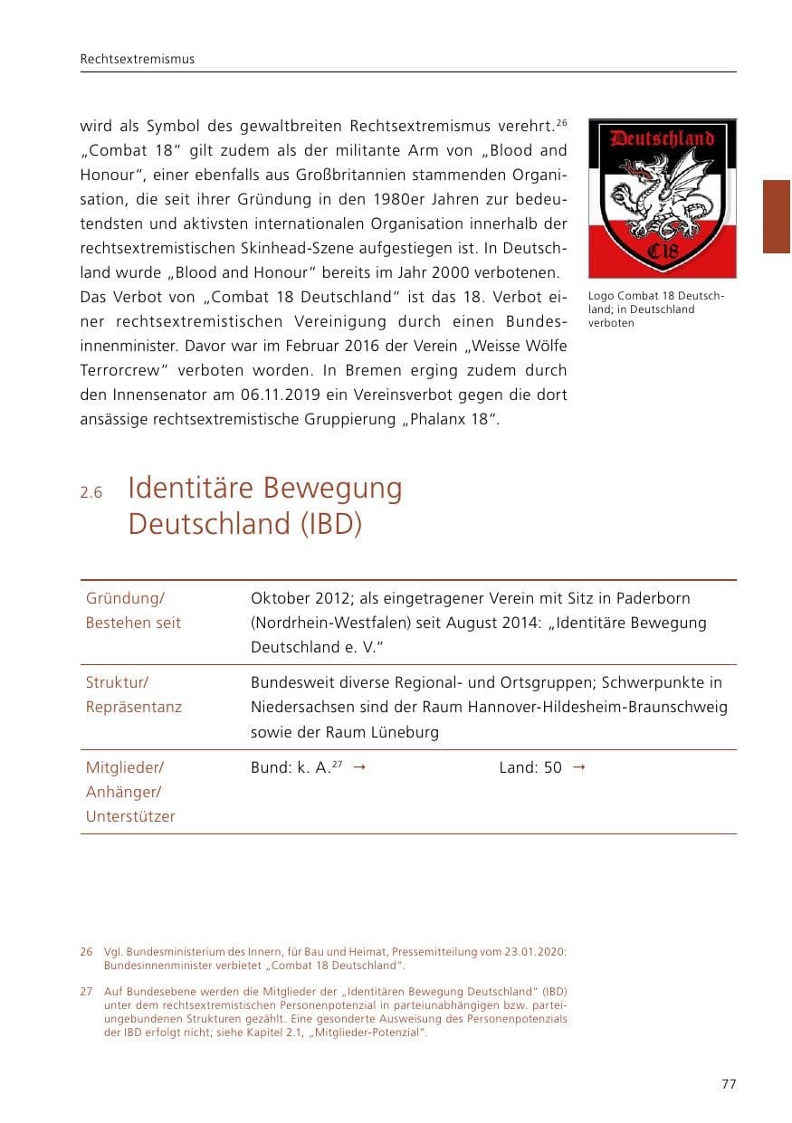 Seite 79 des Verfassungsschutzbericht 2019 Niedersachsen