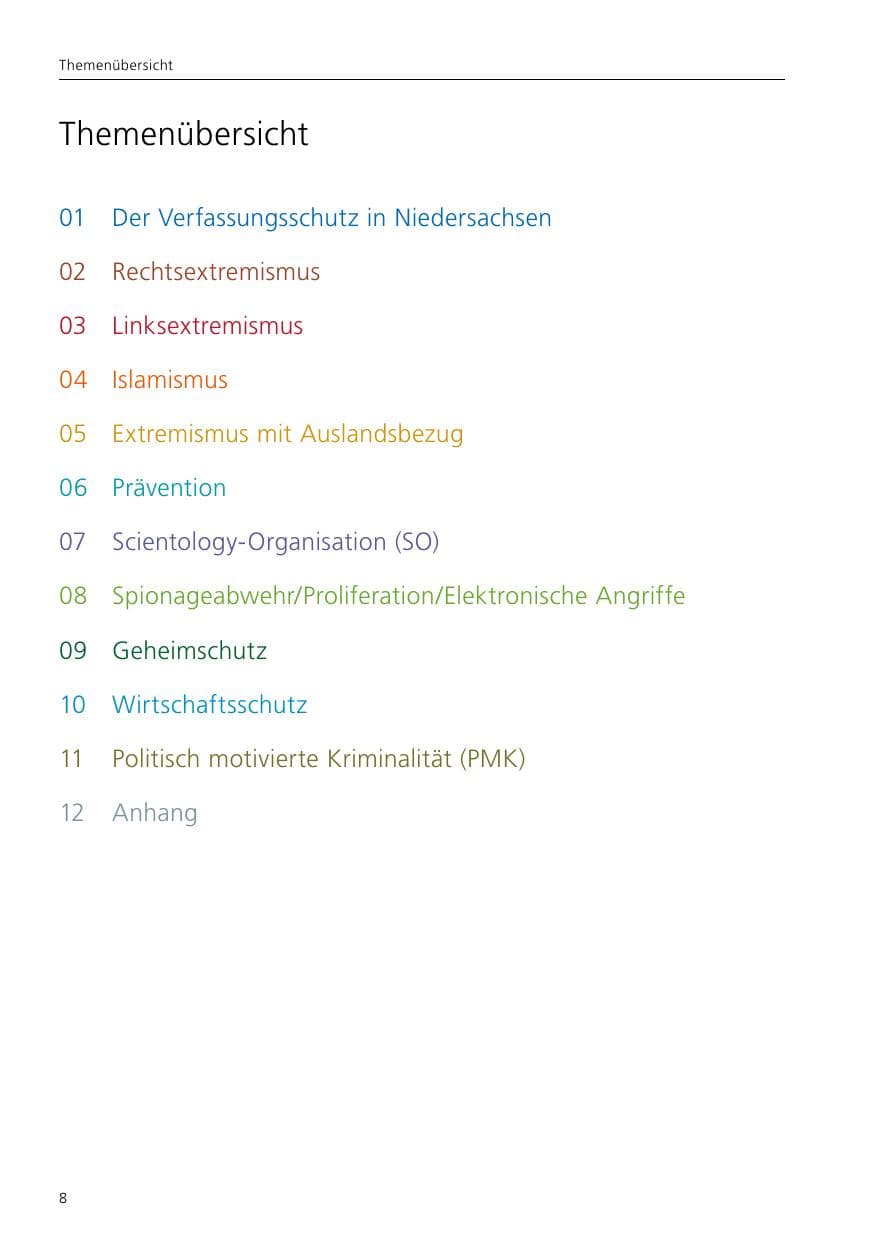 Seite 10 des Verfassungsschutzbericht 2019 Niedersachsen