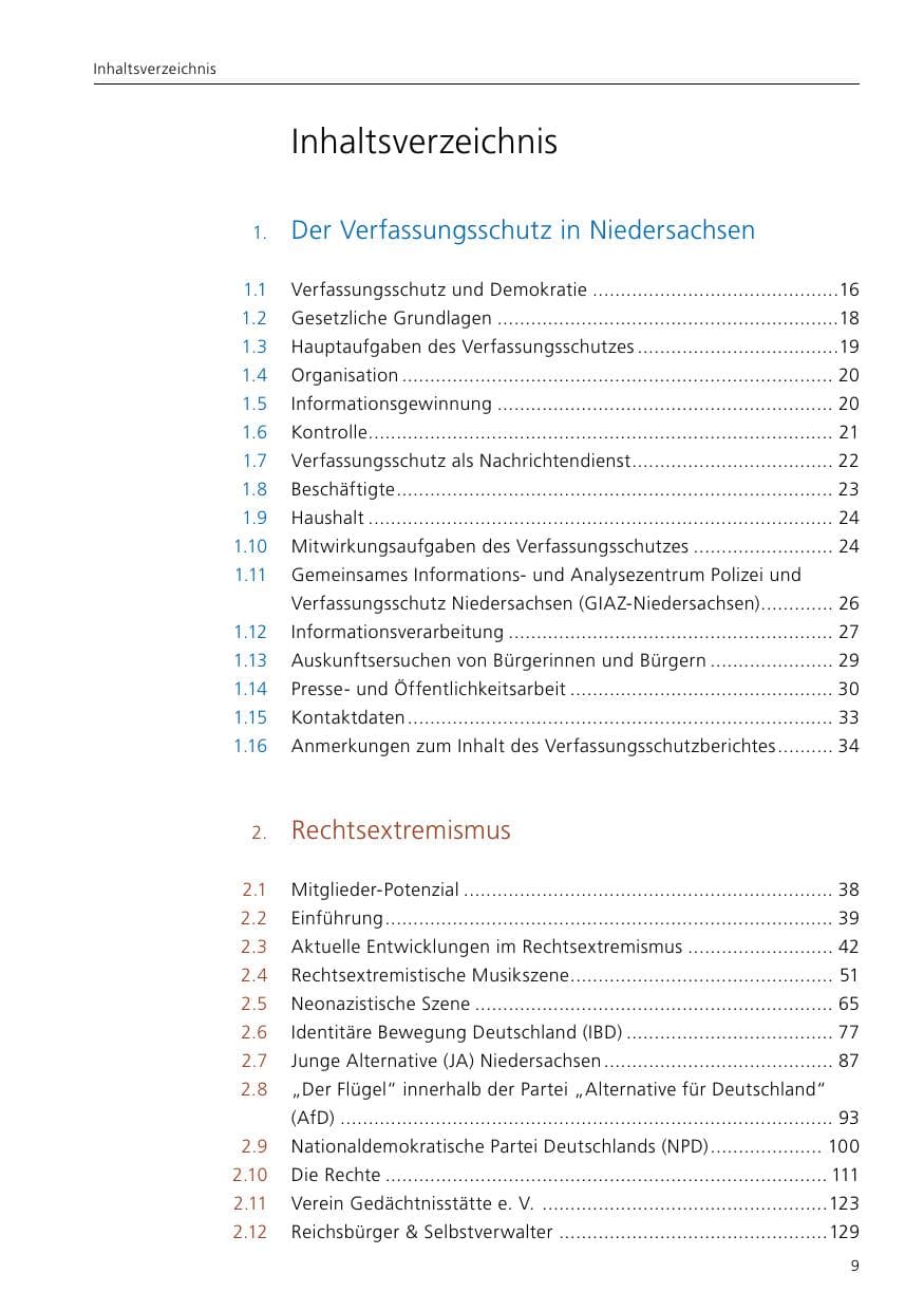 Seite 11 des Verfassungsschutzbericht 2020 Niedersachsen