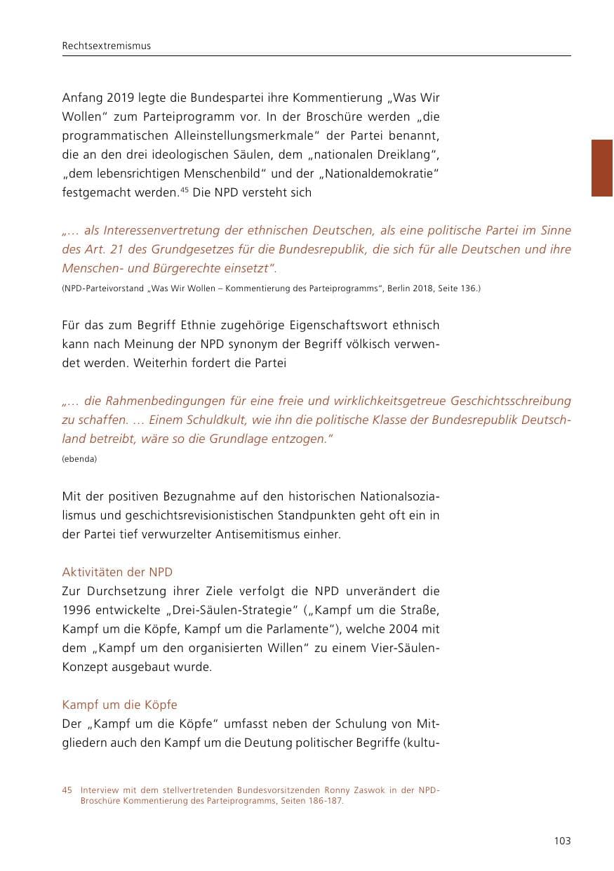 Seite 105 des Verfassungsschutzbericht 2020 Niedersachsen
