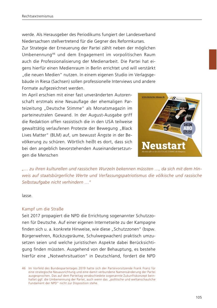 Seite 107 des Verfassungsschutzbericht 2020 Niedersachsen