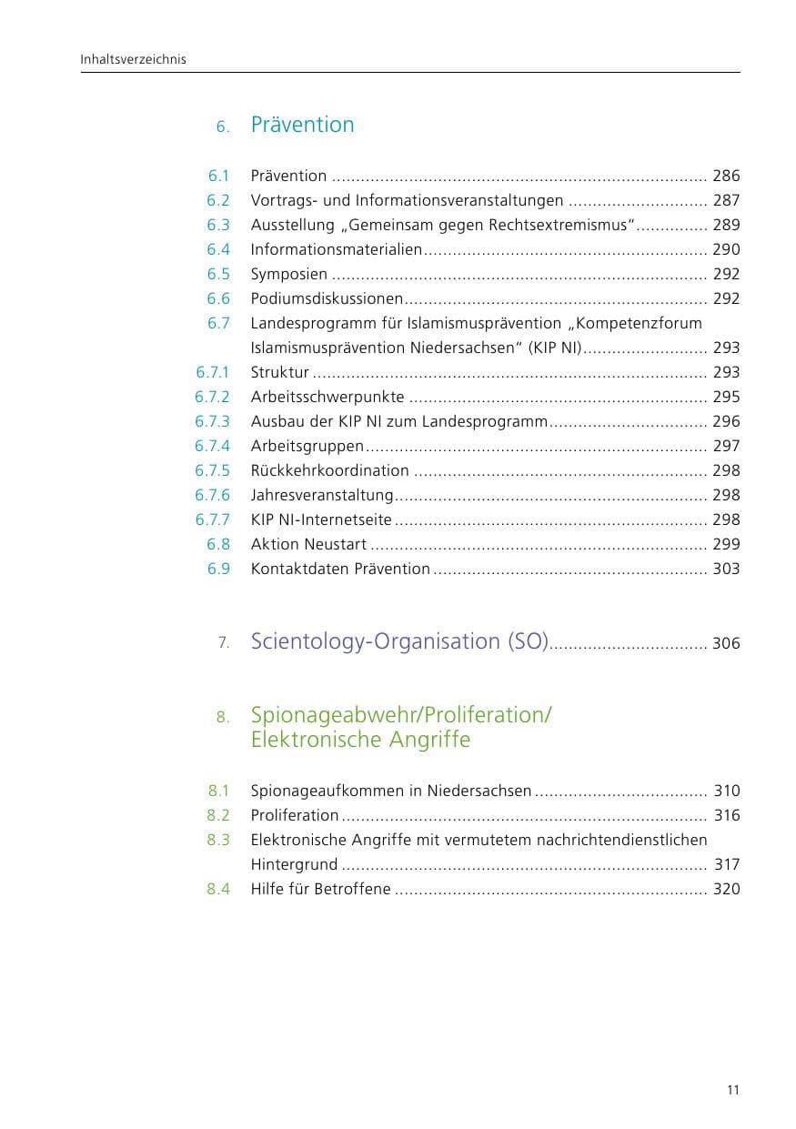 Seite 13 des Verfassungsschutzbericht 2020 Niedersachsen