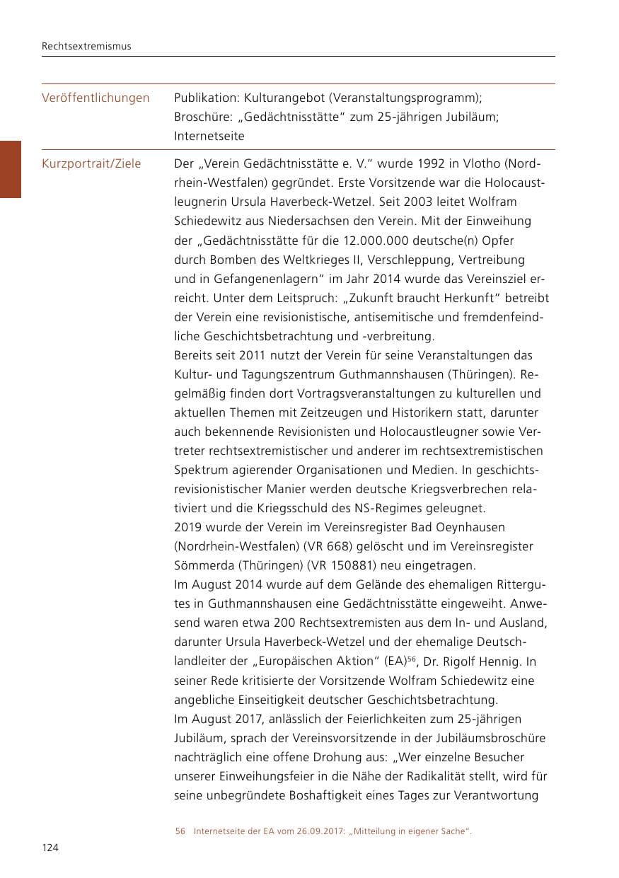 Seite 126 des Verfassungsschutzbericht 2020 Niedersachsen