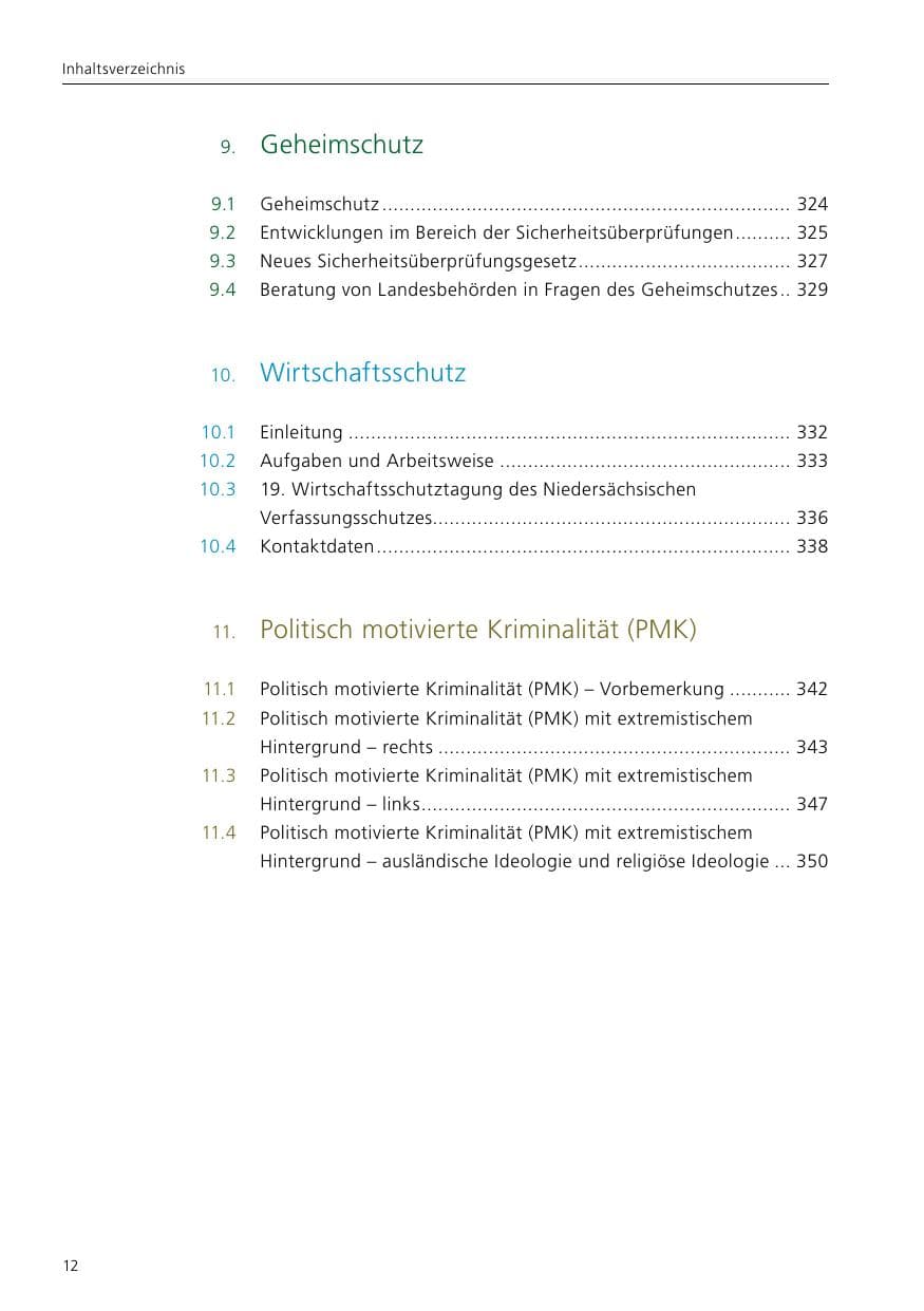 Seite 14 des Verfassungsschutzbericht 2020 Niedersachsen