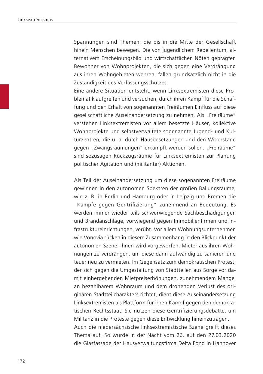 Seite 174 des Verfassungsschutzbericht 2020 Niedersachsen