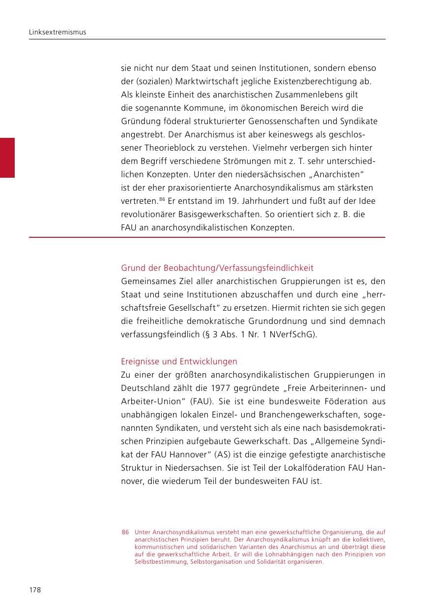 Seite 180 des Verfassungsschutzbericht 2020 Niedersachsen