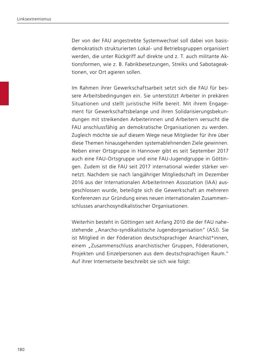 Seite 182 des Verfassungsschutzbericht 2020 Niedersachsen