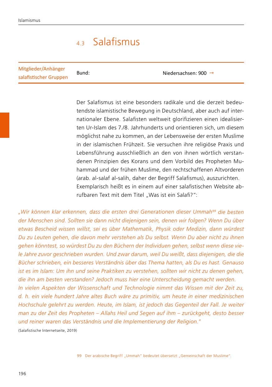 Seite 198 des Verfassungsschutzbericht 2020 Niedersachsen