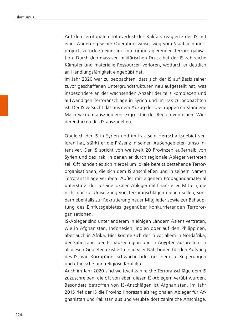 Seite 226 des Verfassungsschutzbericht 2020 Niedersachsen