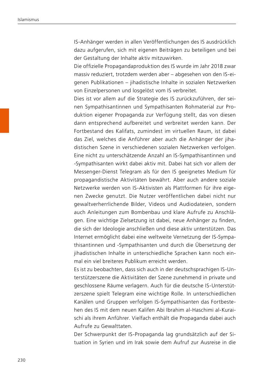 Seite 232 des Verfassungsschutzbericht 2020 Niedersachsen
