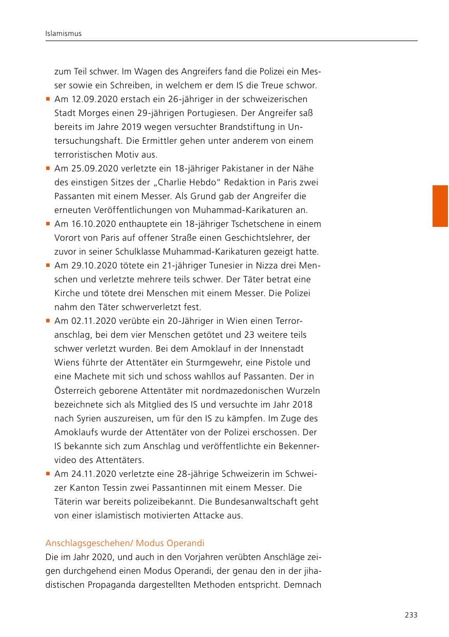 Seite 235 des Verfassungsschutzbericht 2020 Niedersachsen