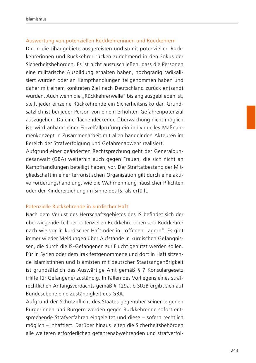 Seite 245 des Verfassungsschutzbericht 2020 Niedersachsen