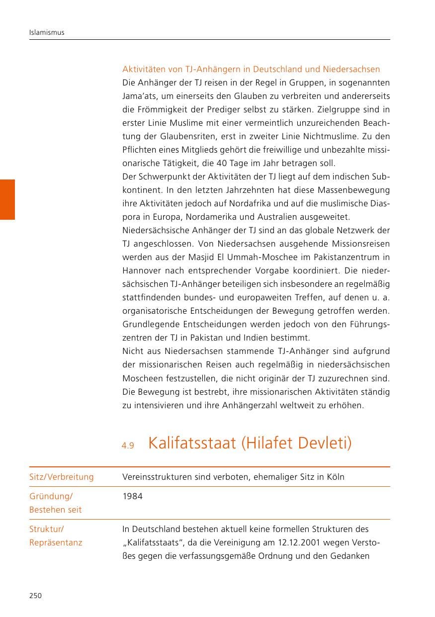 Seite 252 des Verfassungsschutzbericht 2020 Niedersachsen