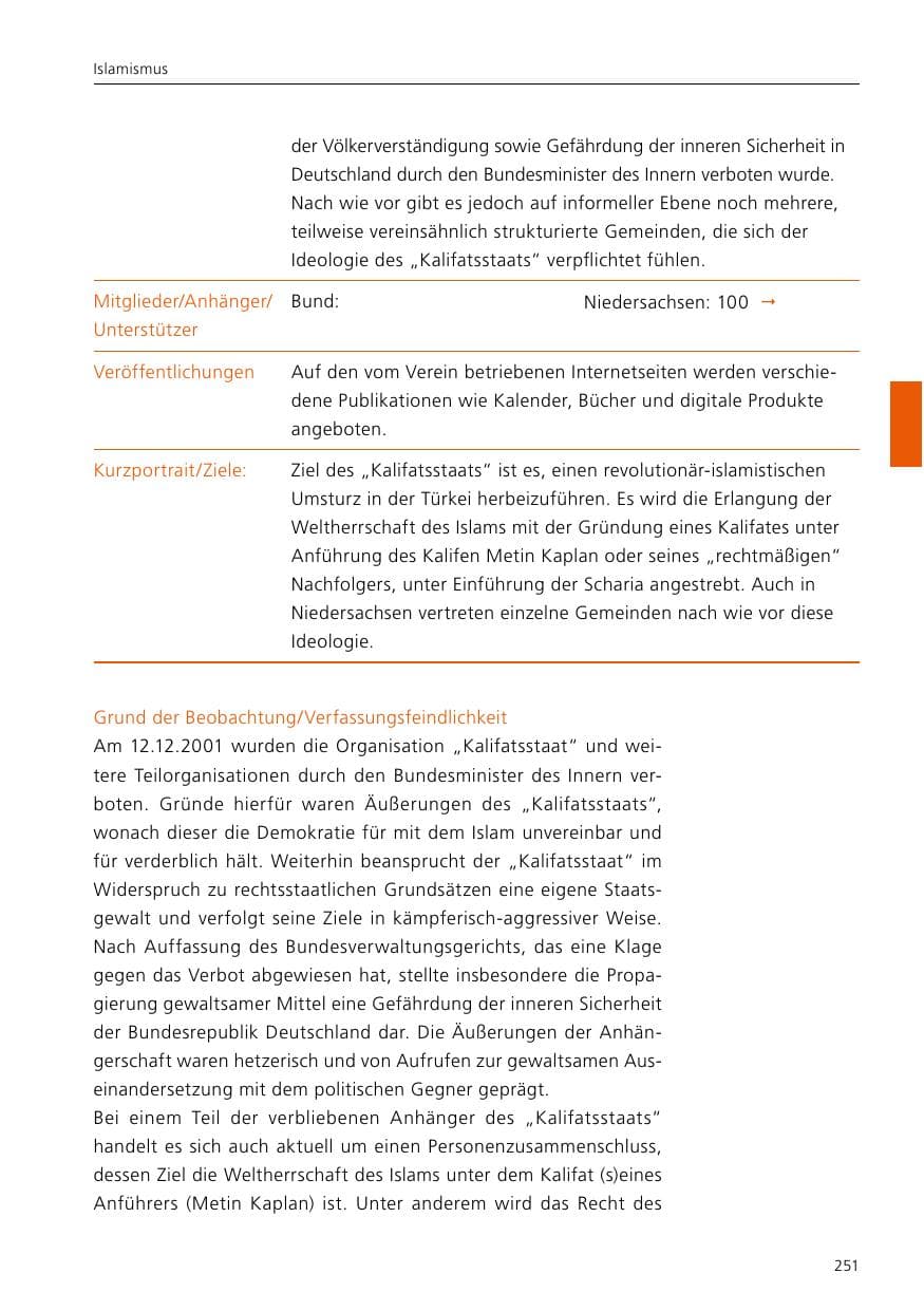 Seite 253 des Verfassungsschutzbericht 2020 Niedersachsen