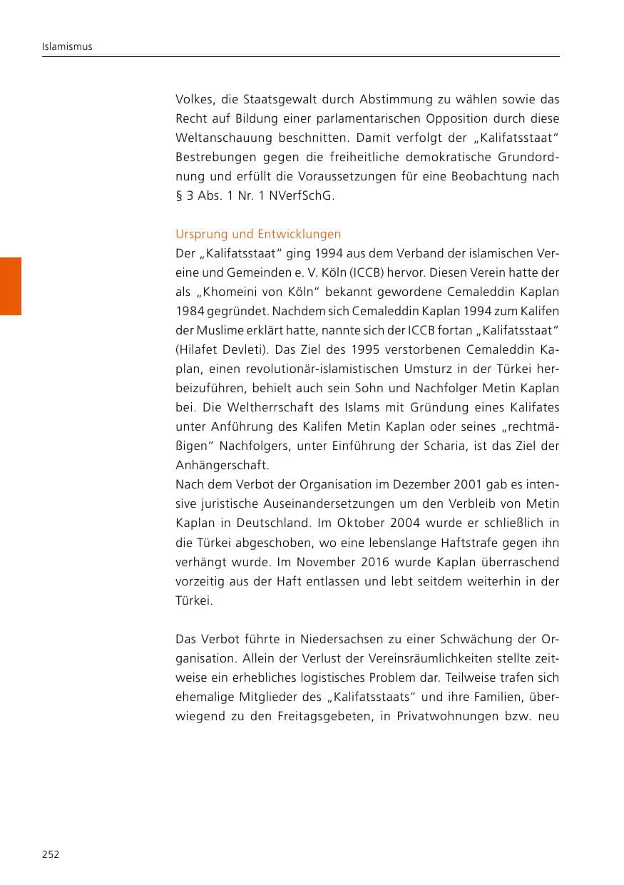 Seite 254 des Verfassungsschutzbericht 2020 Niedersachsen