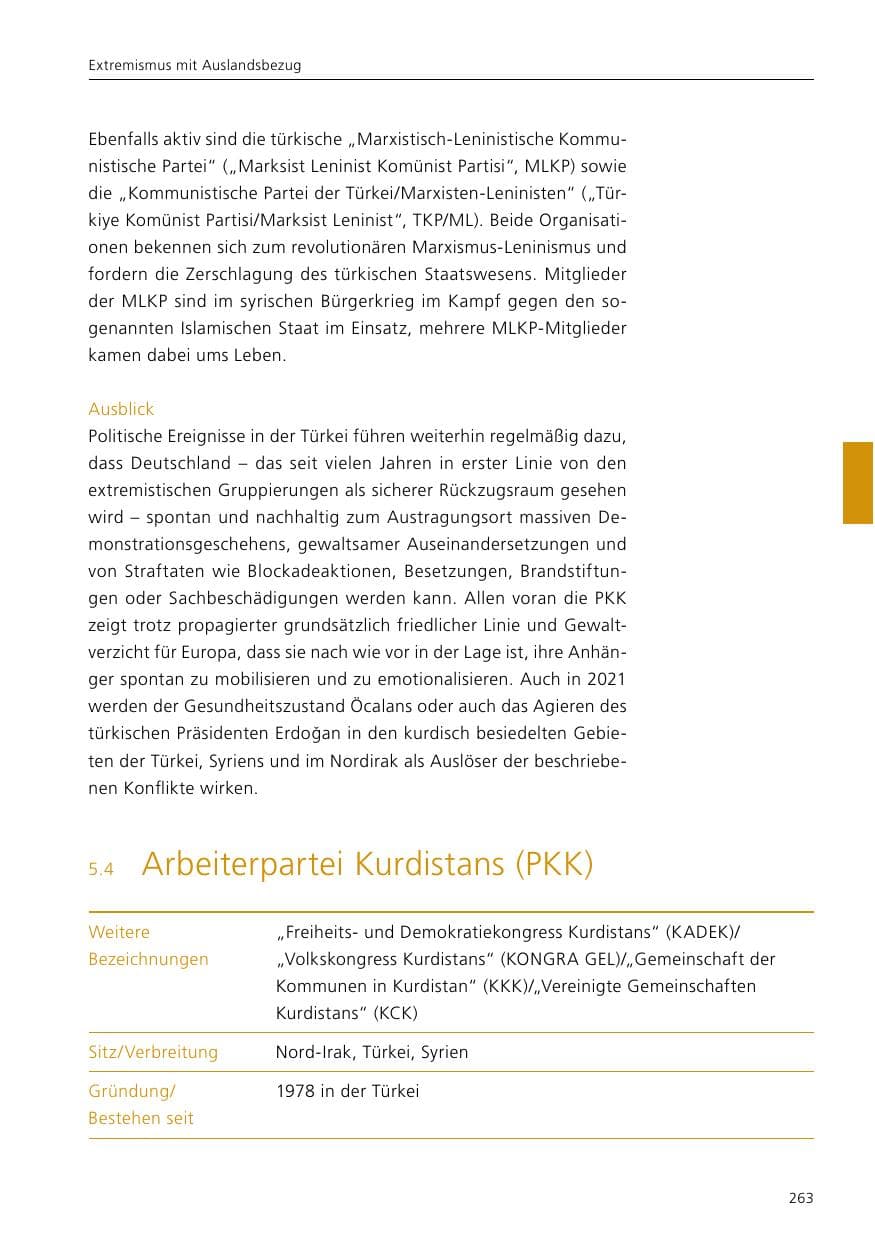 Seite 265 des Verfassungsschutzbericht 2020 Niedersachsen