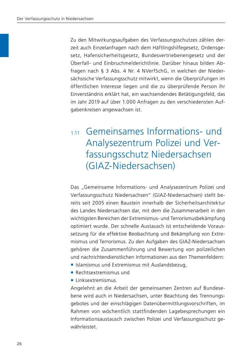 Seite 28 des Verfassungsschutzbericht 2020 Niedersachsen