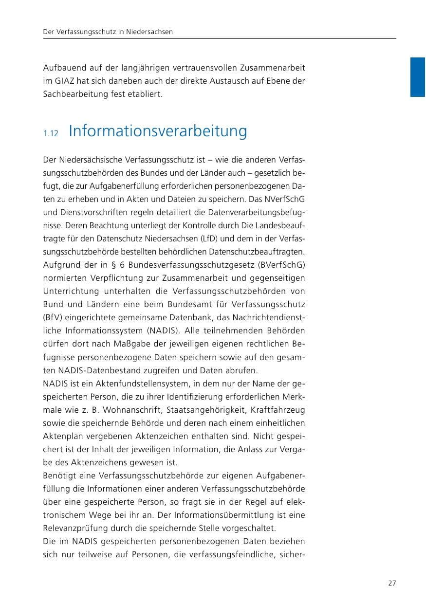 Seite 29 des Verfassungsschutzbericht 2020 Niedersachsen