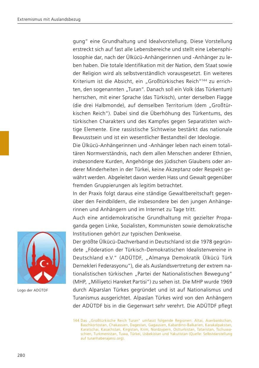 Seite 282 des Verfassungsschutzbericht 2020 Niedersachsen