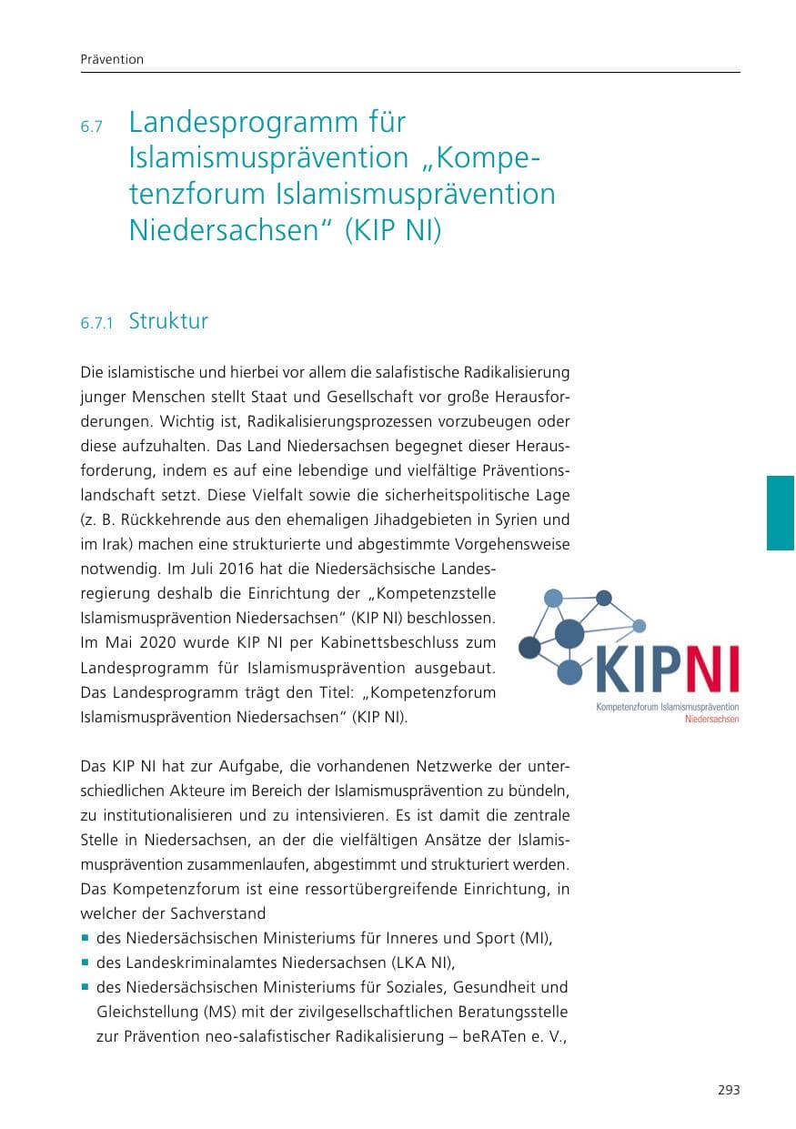 Seite 295 des Verfassungsschutzbericht 2020 Niedersachsen