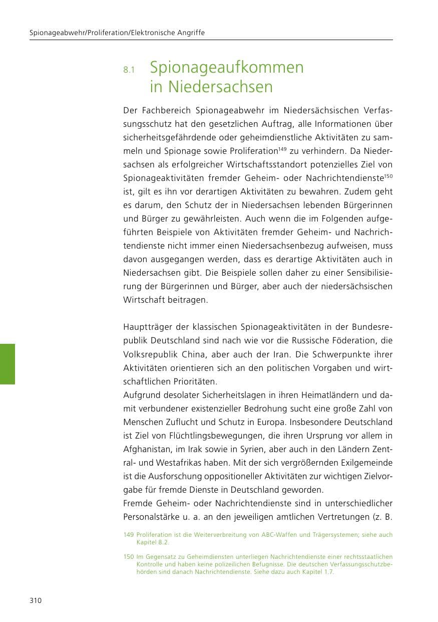Seite 312 des Verfassungsschutzbericht 2020 Niedersachsen