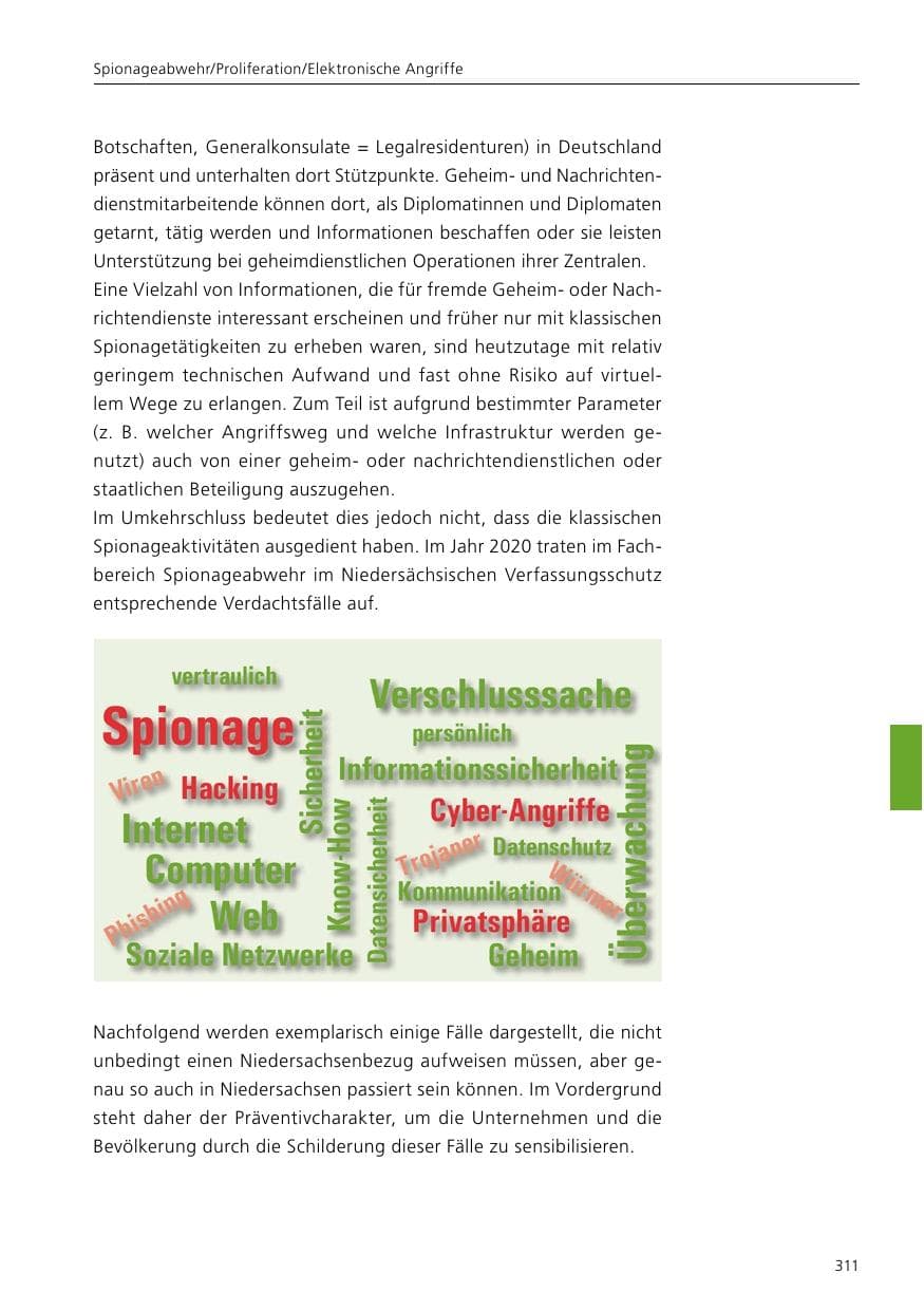 Seite 313 des Verfassungsschutzbericht 2020 Niedersachsen