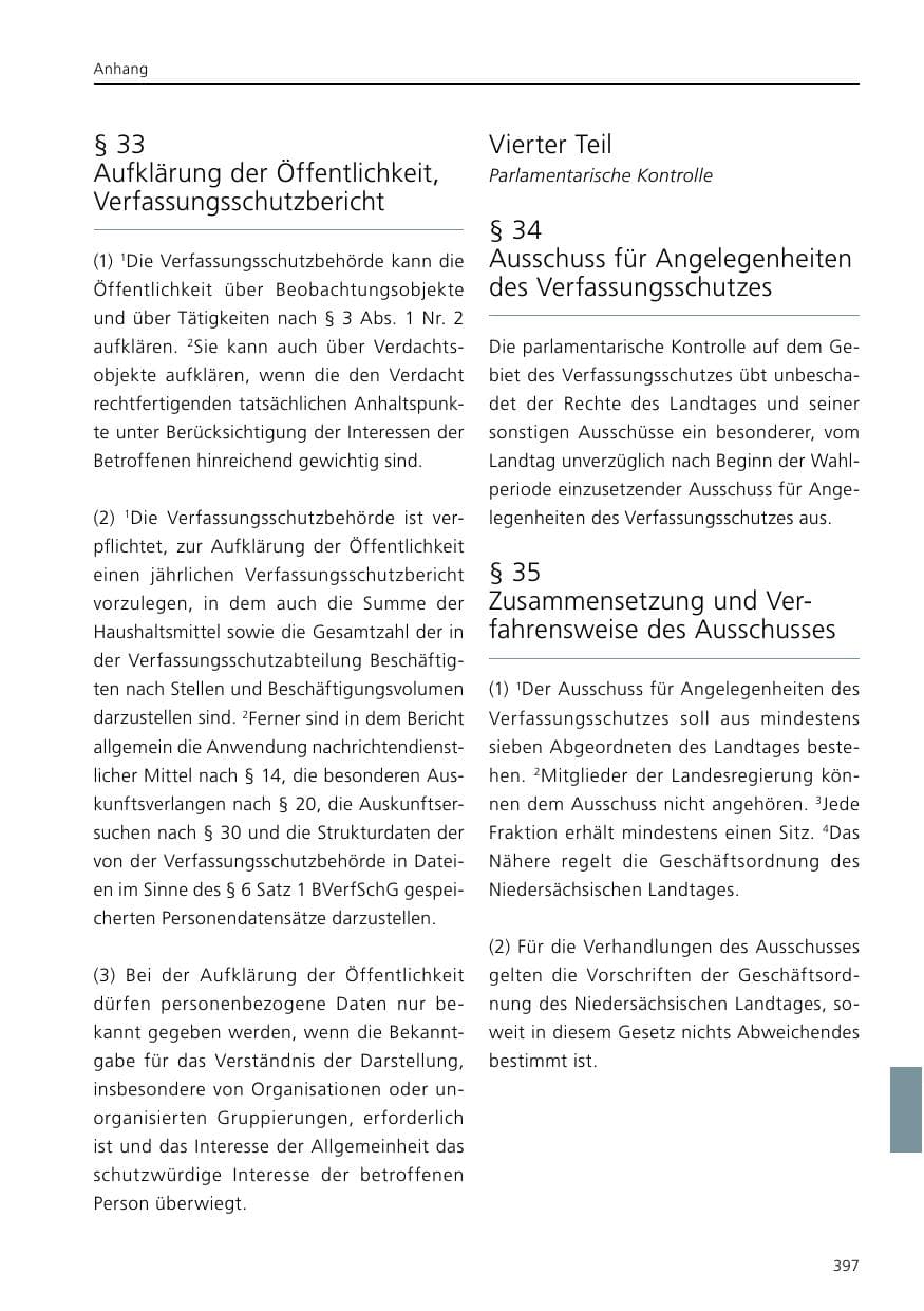 Seite 399 des Verfassungsschutzbericht 2020 Niedersachsen
