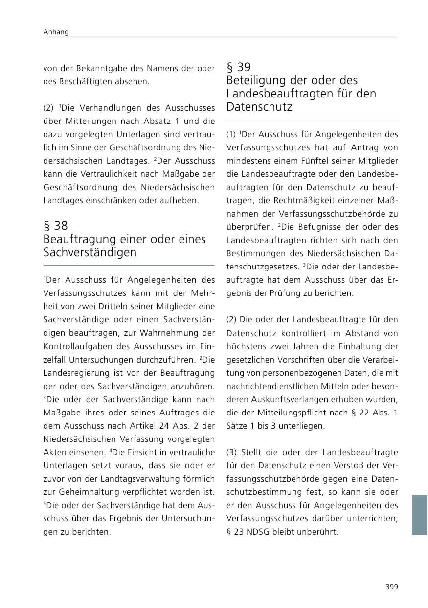 Seite 401 des Verfassungsschutzbericht 2020 Niedersachsen