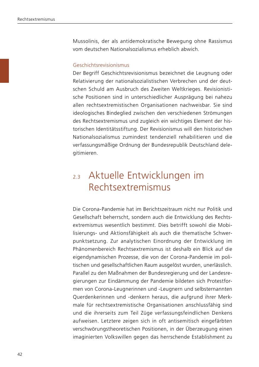 Seite 44 des Verfassungsschutzbericht 2020 Niedersachsen