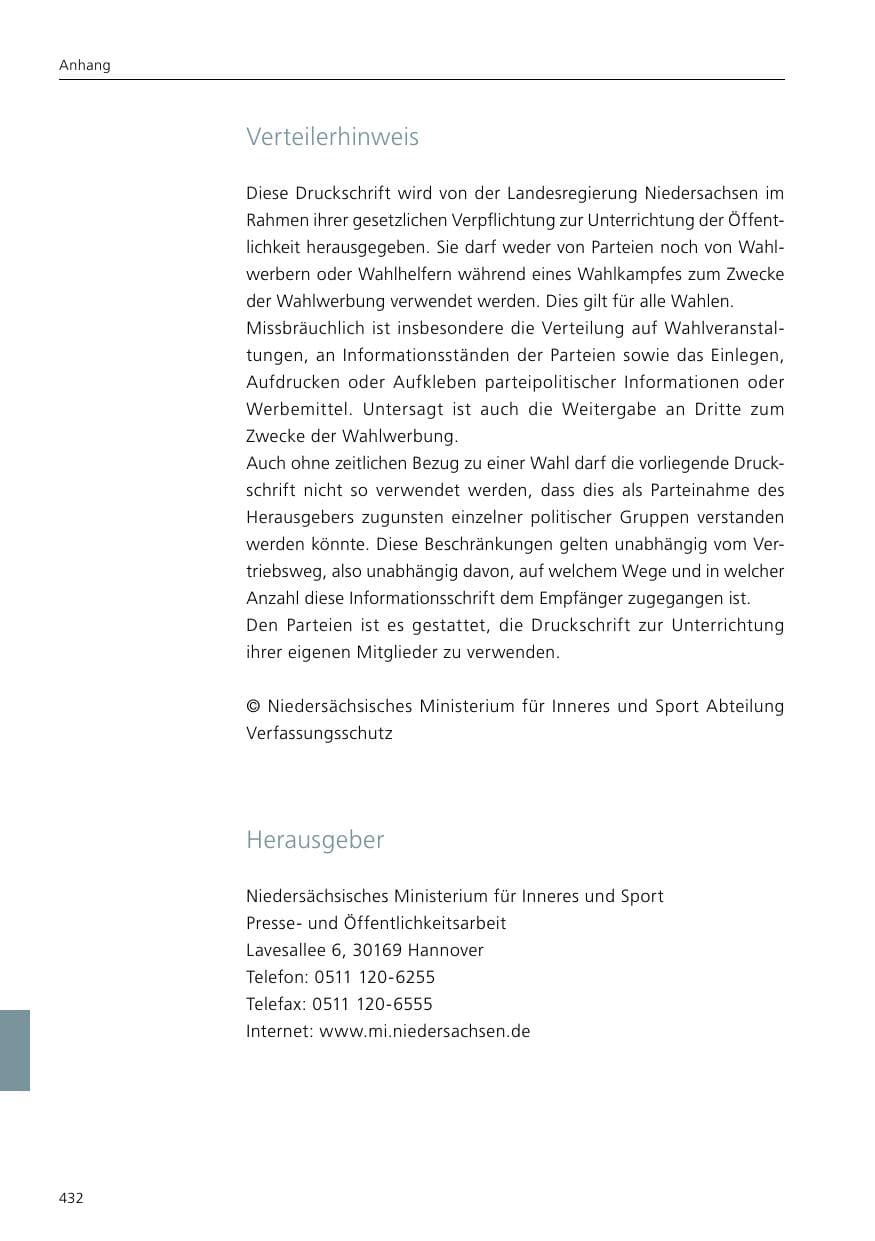 Seite 434 des Verfassungsschutzbericht 2020 Niedersachsen