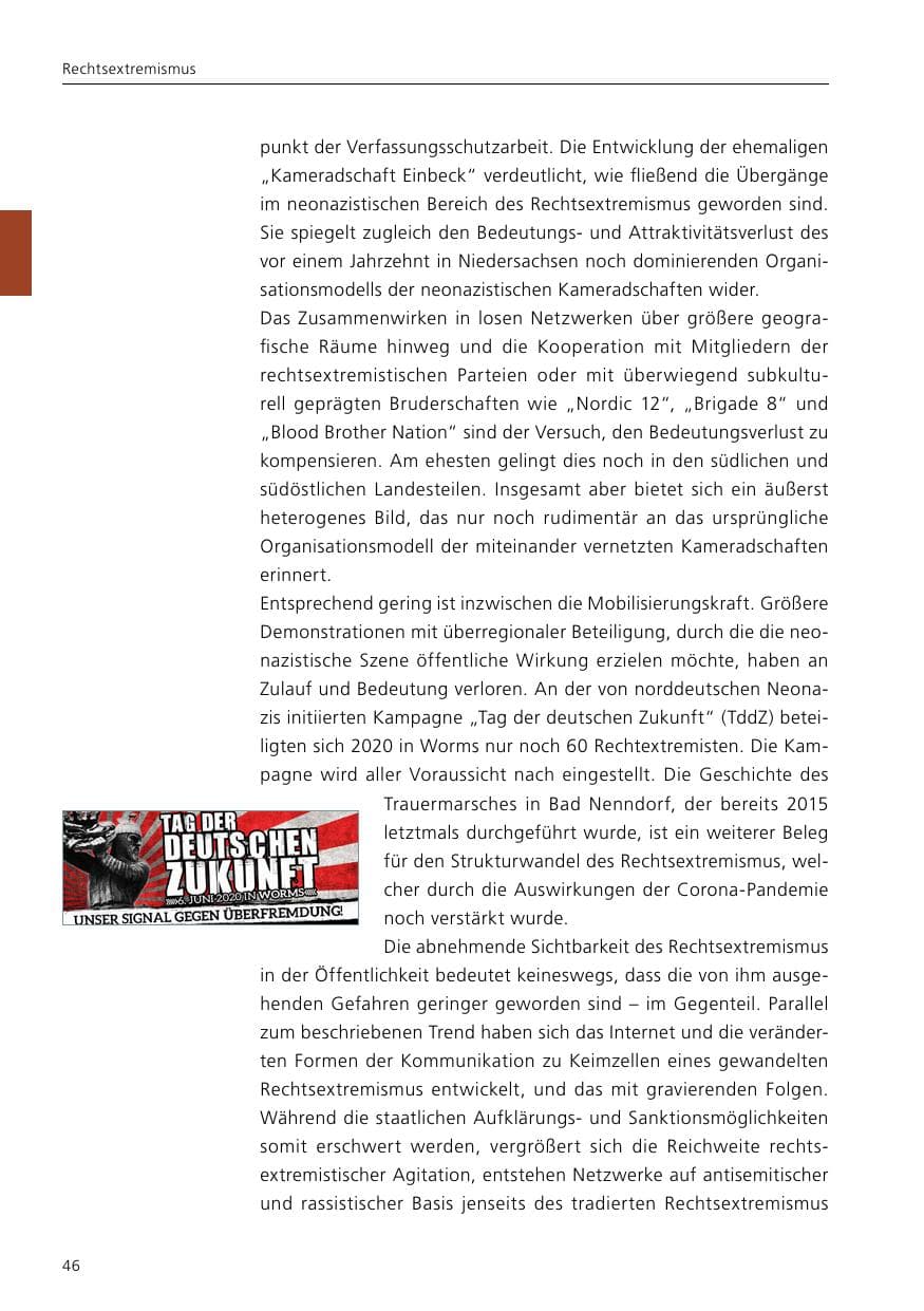 Seite 48 des Verfassungsschutzbericht 2020 Niedersachsen