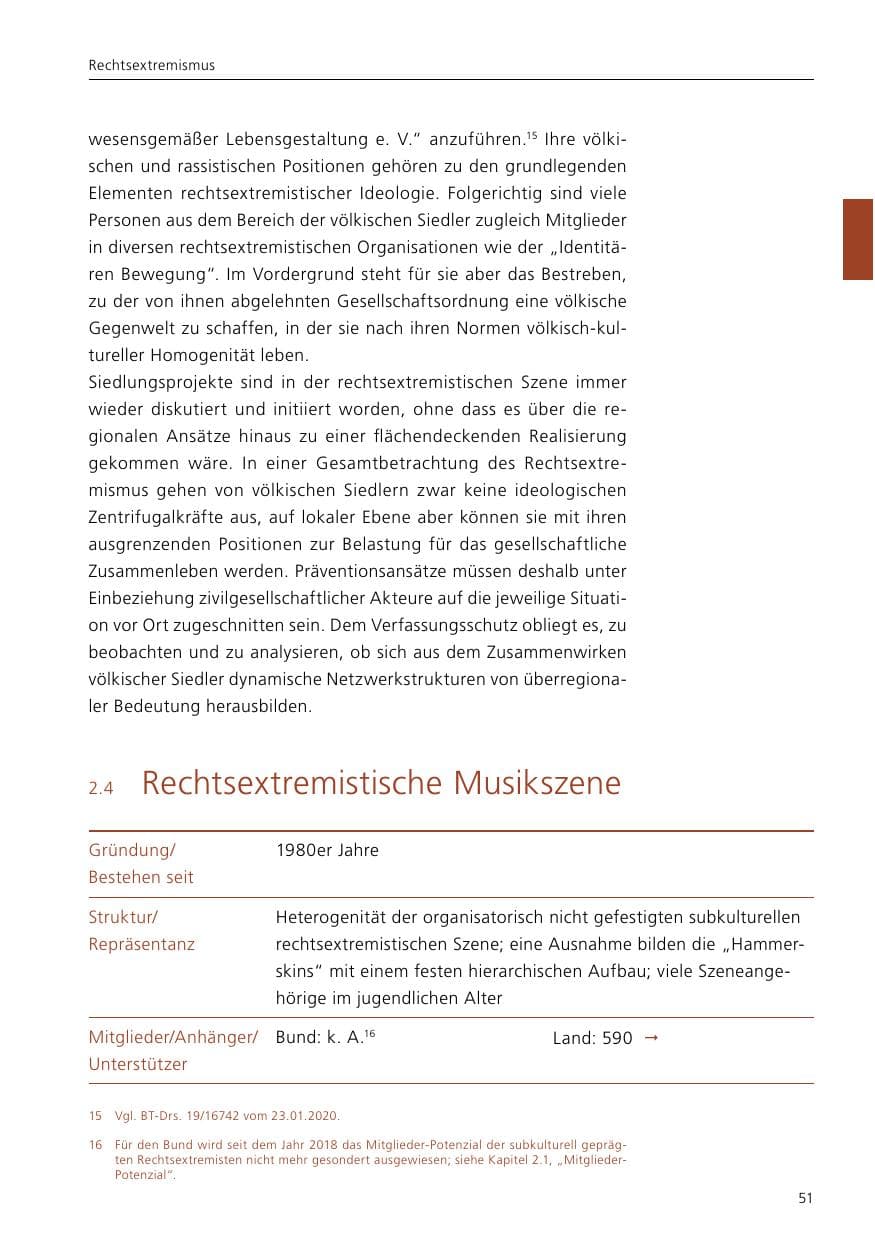 Seite 53 des Verfassungsschutzbericht 2020 Niedersachsen