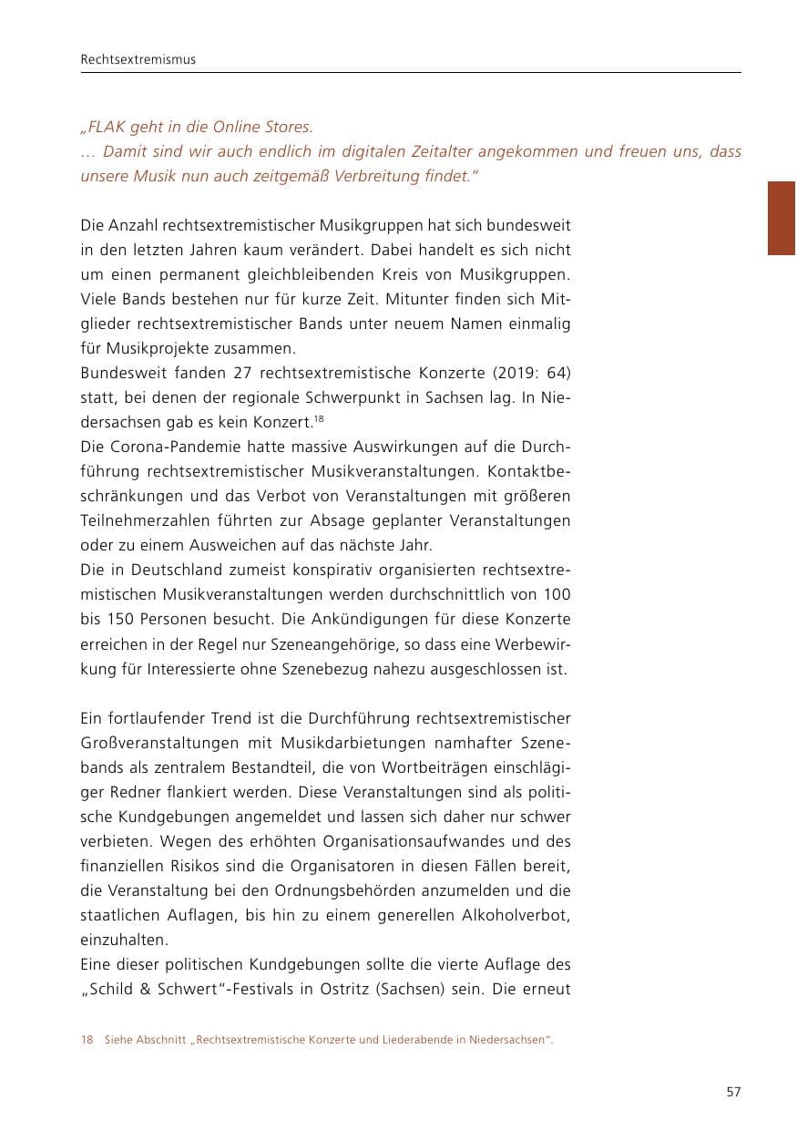Seite 59 des Verfassungsschutzbericht 2020 Niedersachsen