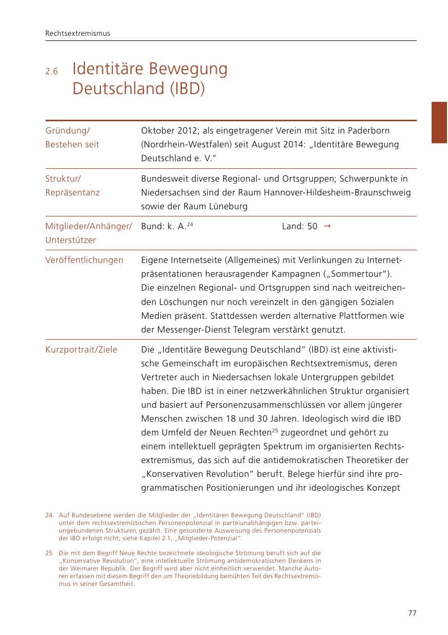 Seite 79 des Verfassungsschutzbericht 2020 Niedersachsen