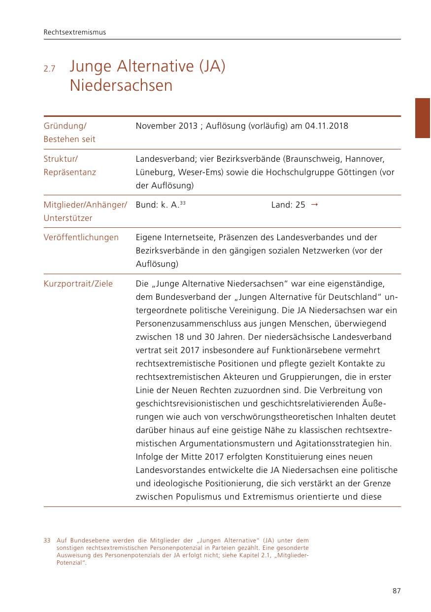Seite 89 des Verfassungsschutzbericht 2020 Niedersachsen
