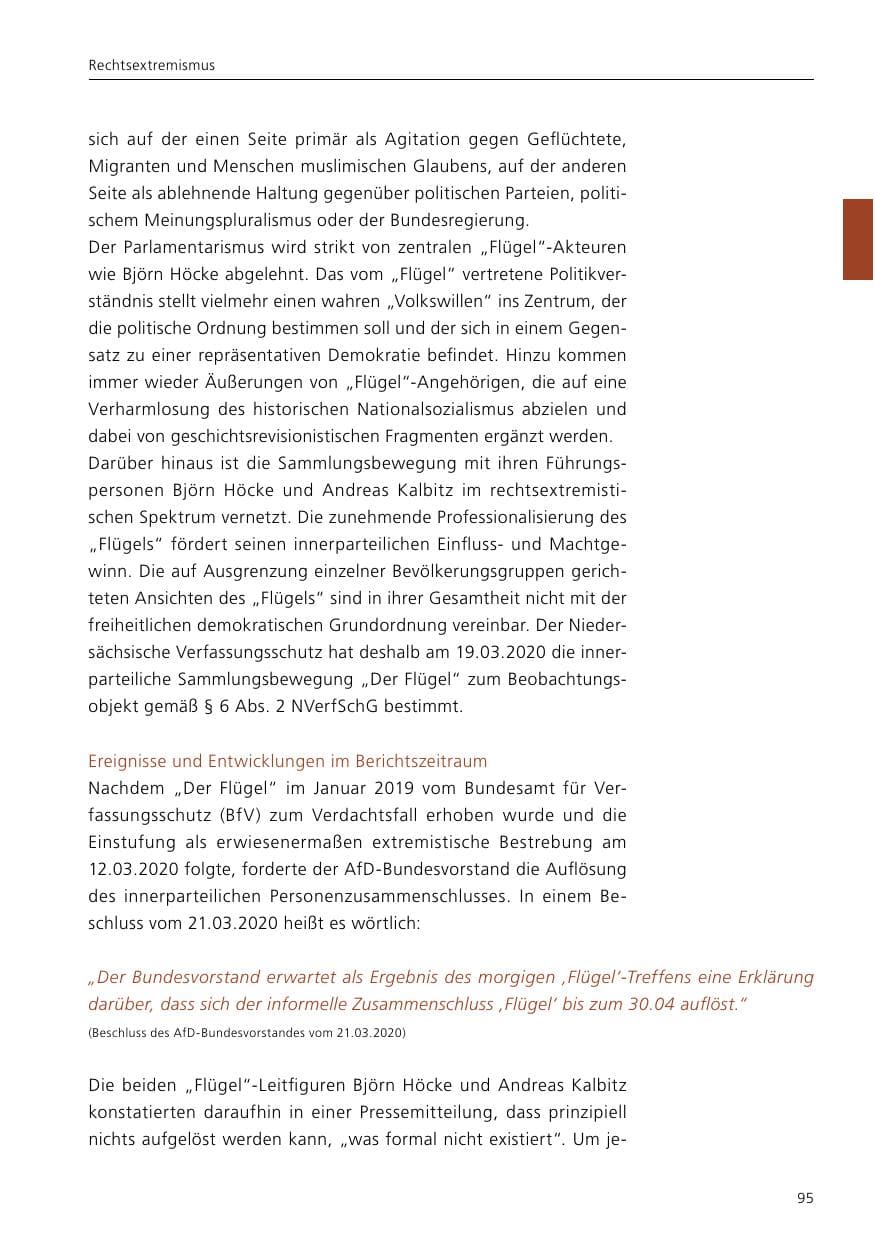 Seite 97 des Verfassungsschutzbericht 2020 Niedersachsen