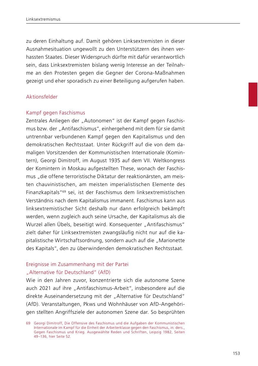 Seite 155 des Verfassungsschutzbericht 2021 Niedersachsen