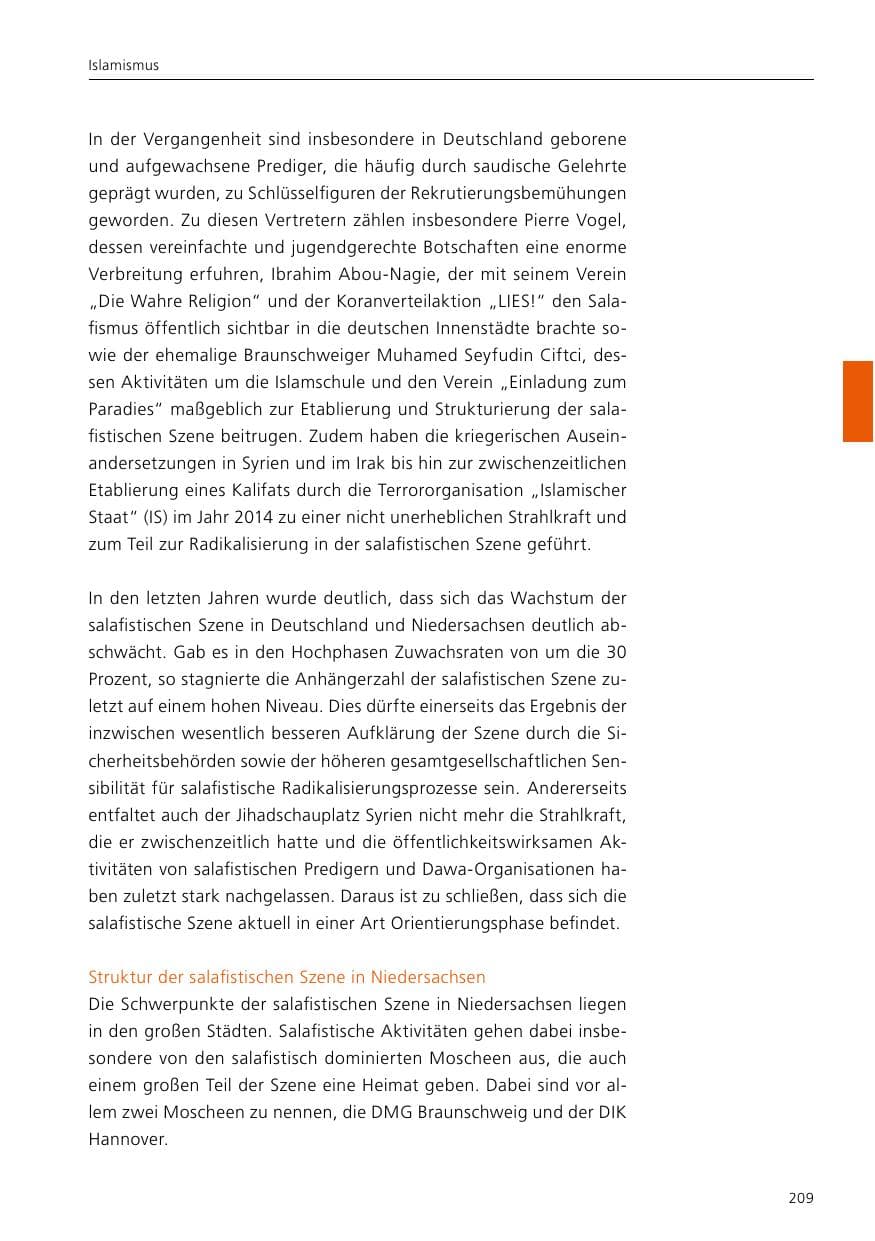 Seite 211 des Verfassungsschutzbericht 2021 Niedersachsen