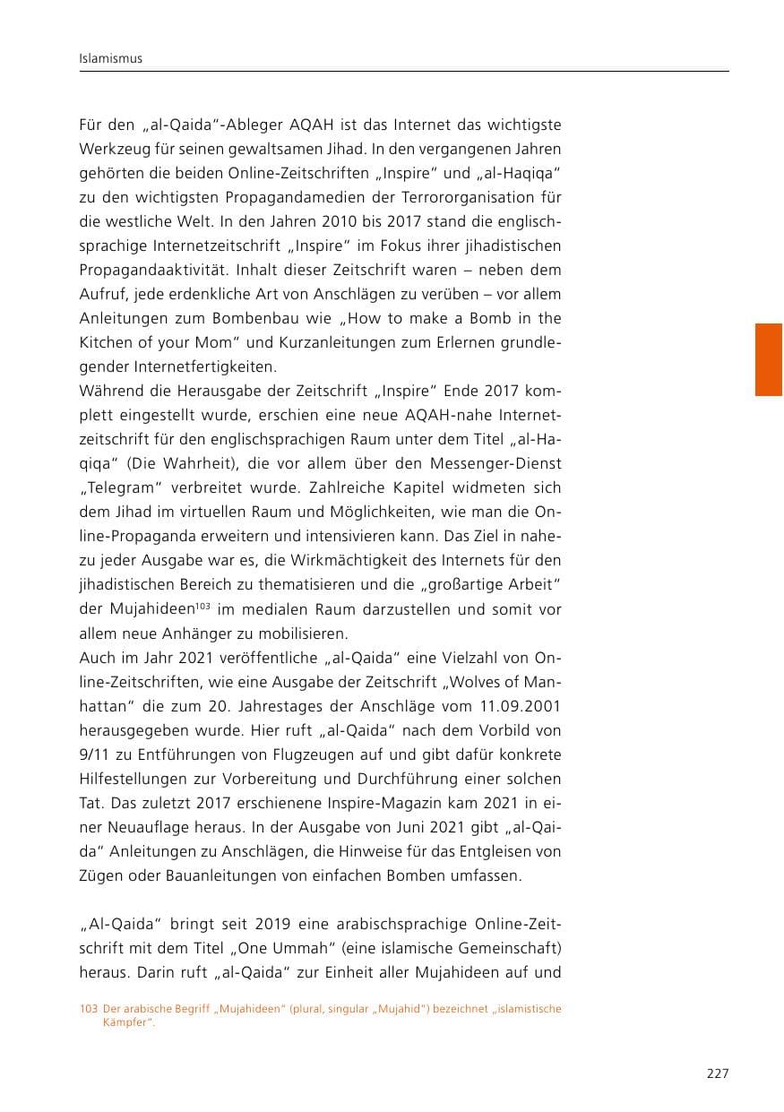 Seite 229 des Verfassungsschutzbericht 2021 Niedersachsen