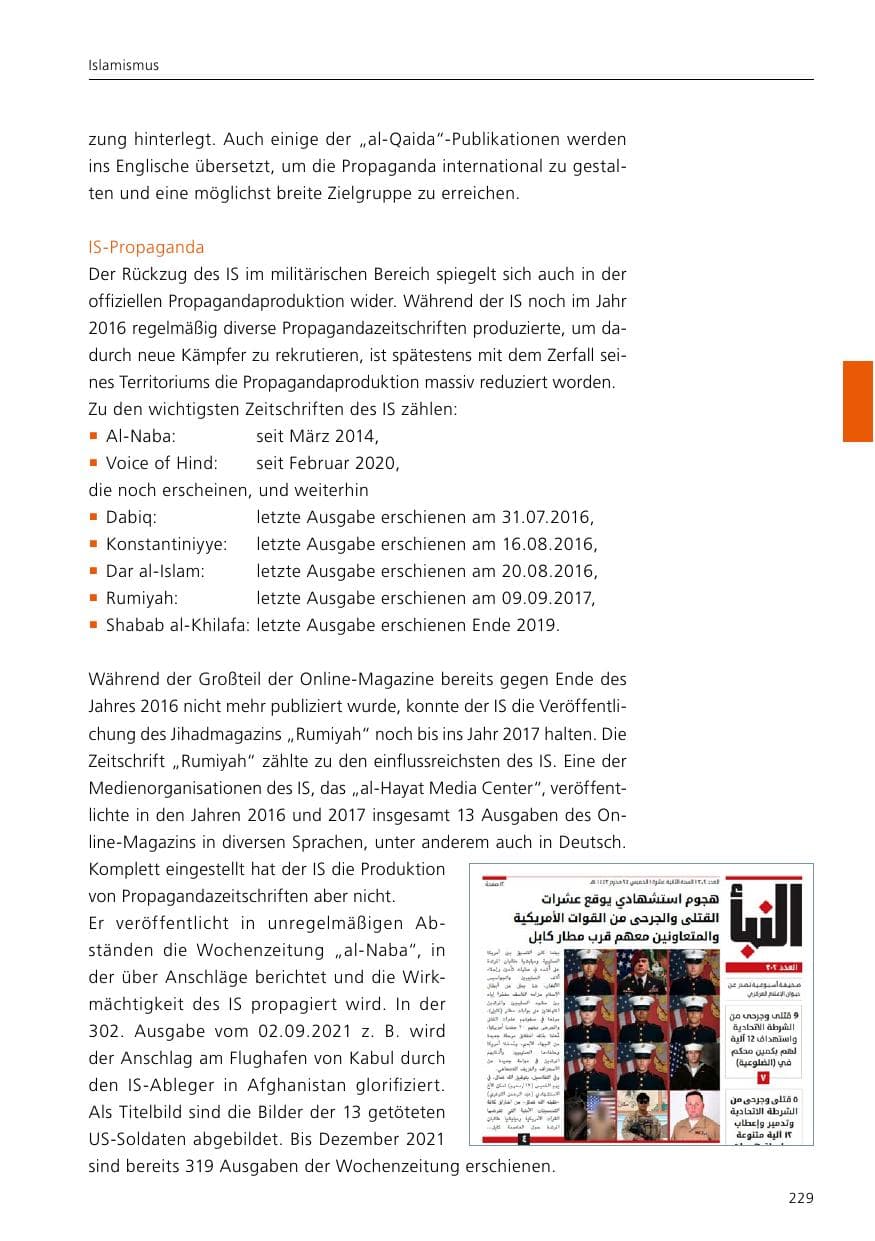 Seite 231 des Verfassungsschutzbericht 2021 Niedersachsen