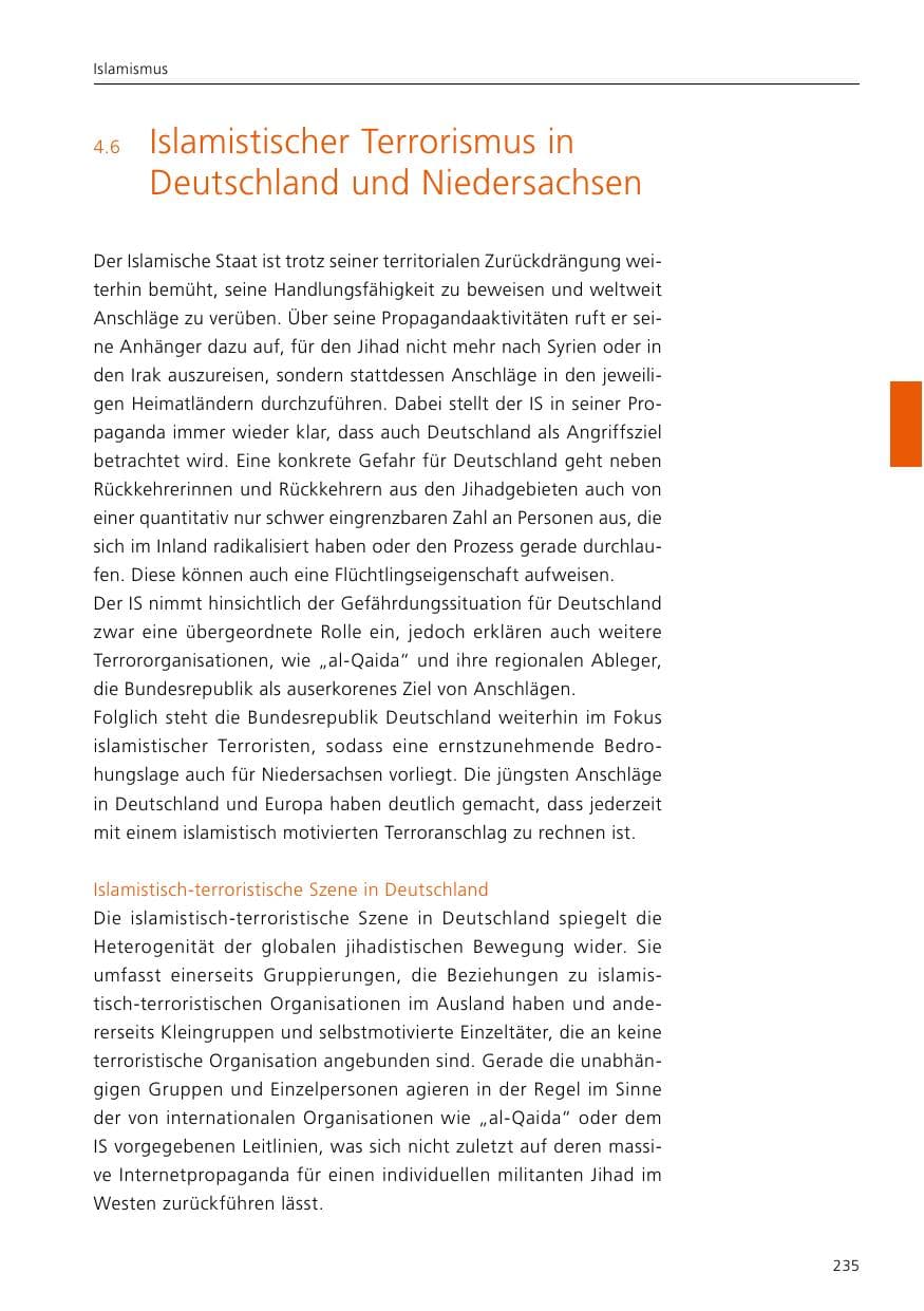Seite 237 des Verfassungsschutzbericht 2021 Niedersachsen