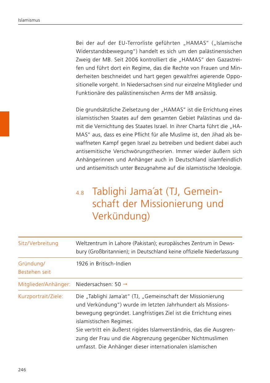 Seite 248 des Verfassungsschutzbericht 2021 Niedersachsen
