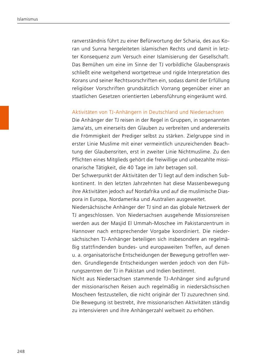 Seite 250 des Verfassungsschutzbericht 2021 Niedersachsen