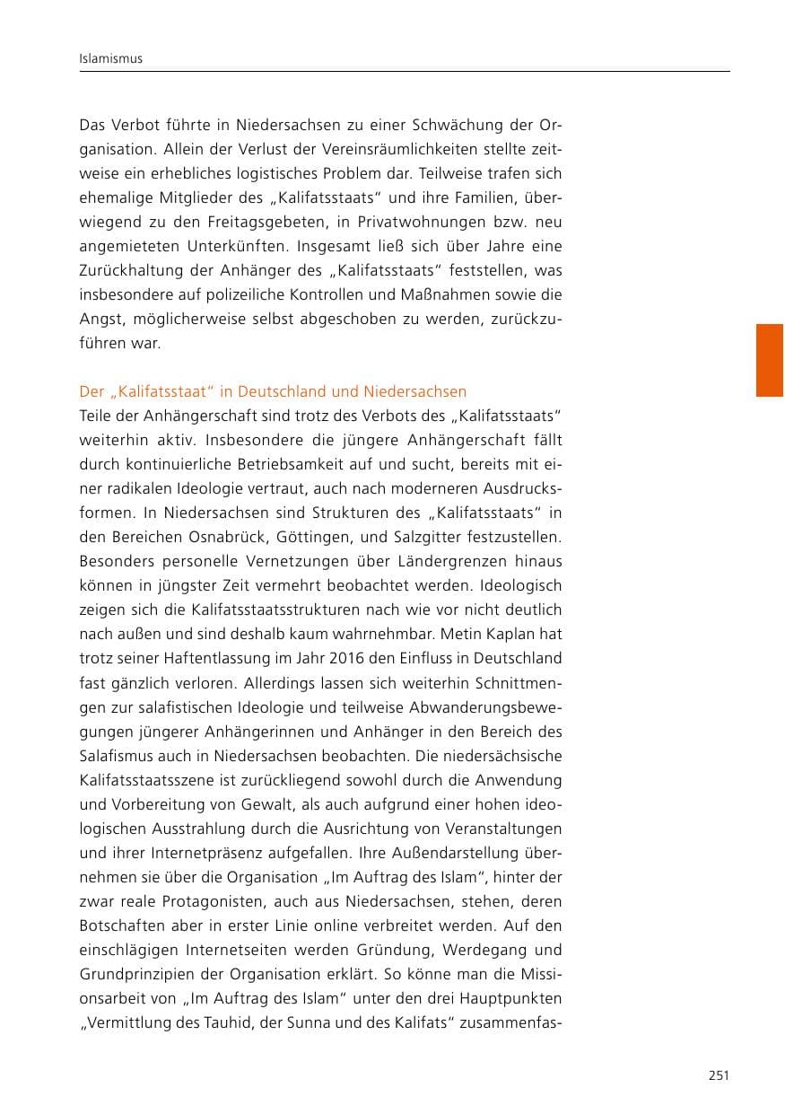 Seite 253 des Verfassungsschutzbericht 2021 Niedersachsen