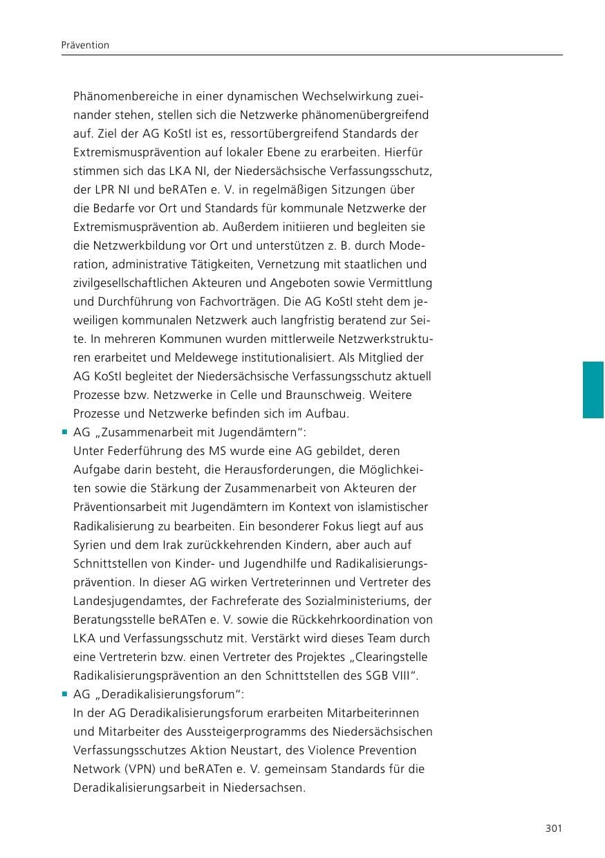 Seite 303 des Verfassungsschutzbericht 2021 Niedersachsen