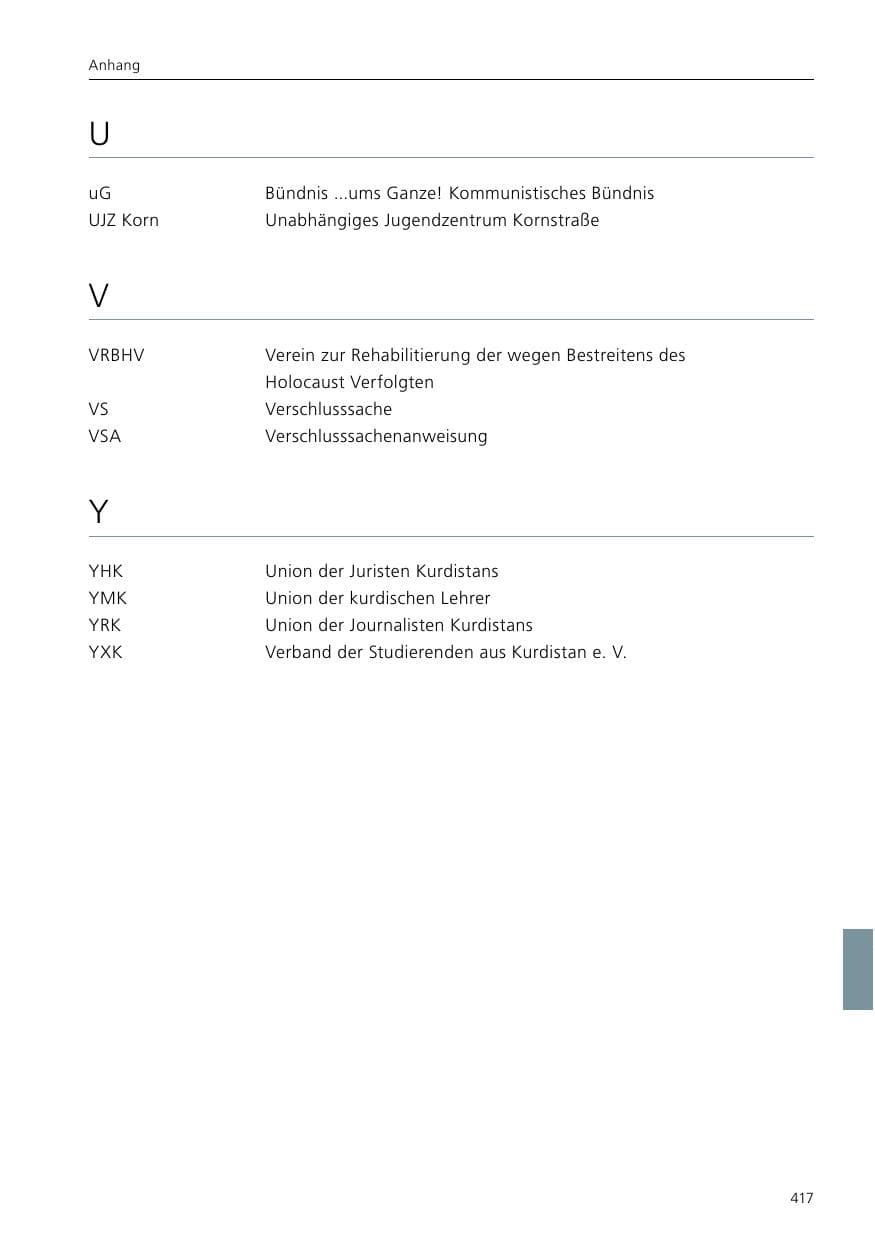 Seite 419 des Verfassungsschutzbericht 2021 Niedersachsen