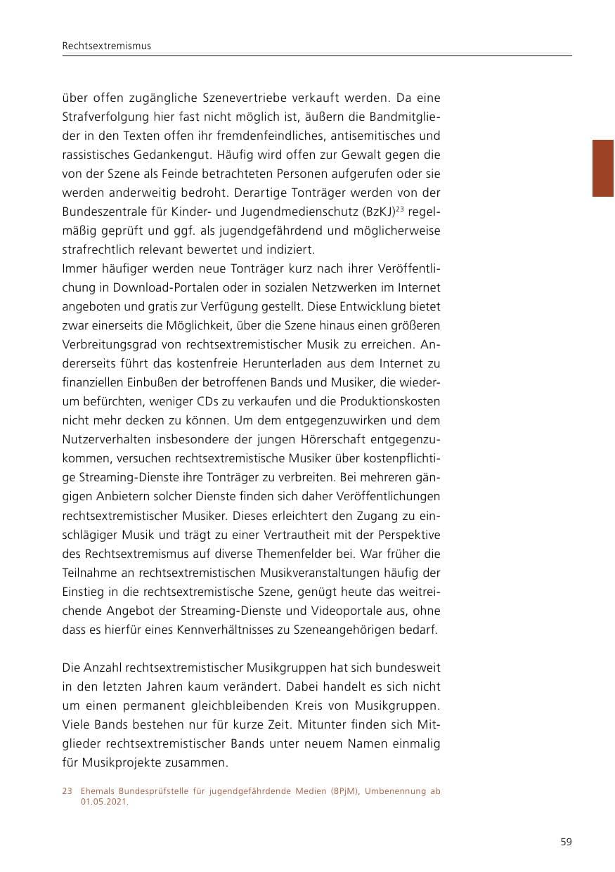 Seite 61 des Verfassungsschutzbericht 2021 Niedersachsen