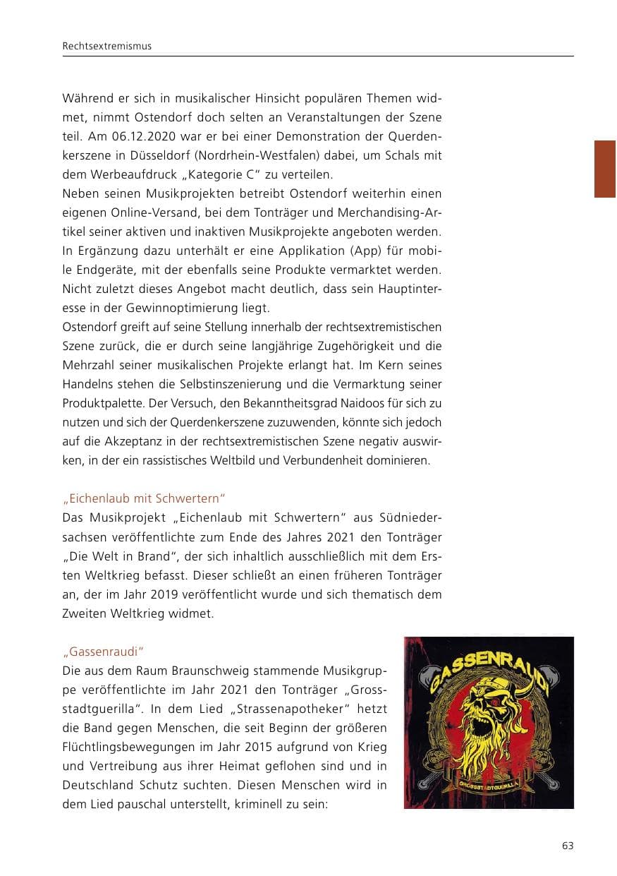 Seite 65 des Verfassungsschutzbericht 2021 Niedersachsen