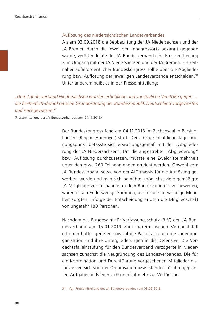 Seite 90 des Verfassungsschutzbericht 2021 Niedersachsen